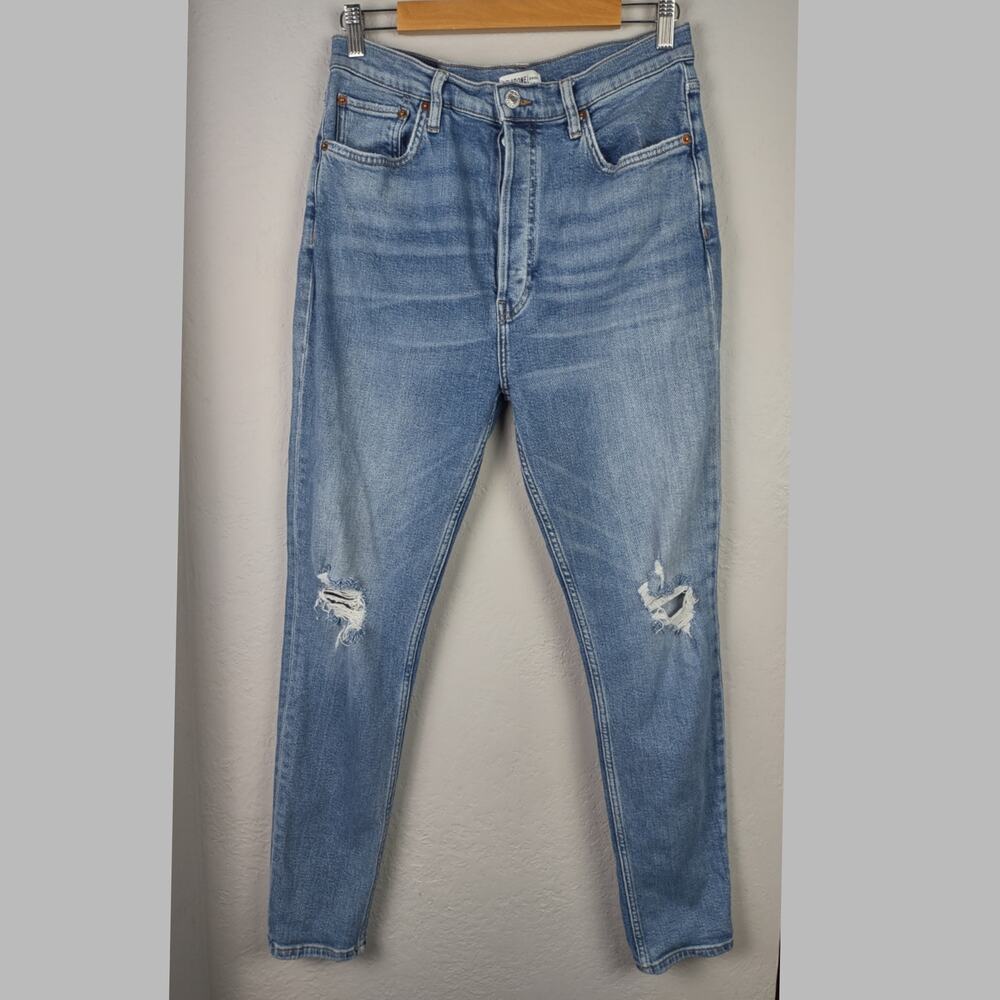 RE/DONE Ultra High Rise Jeans Fade Away Destroyed Size 31 - Picture 2 of 16